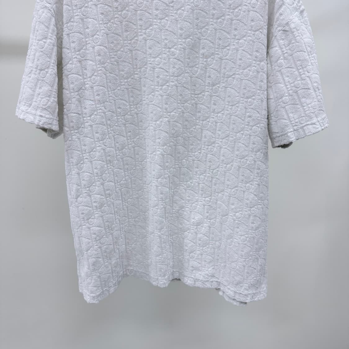 [S급/L] 디올 오블리크 테리 코튼 반팔 티셔츠 화이트 상품이미지3