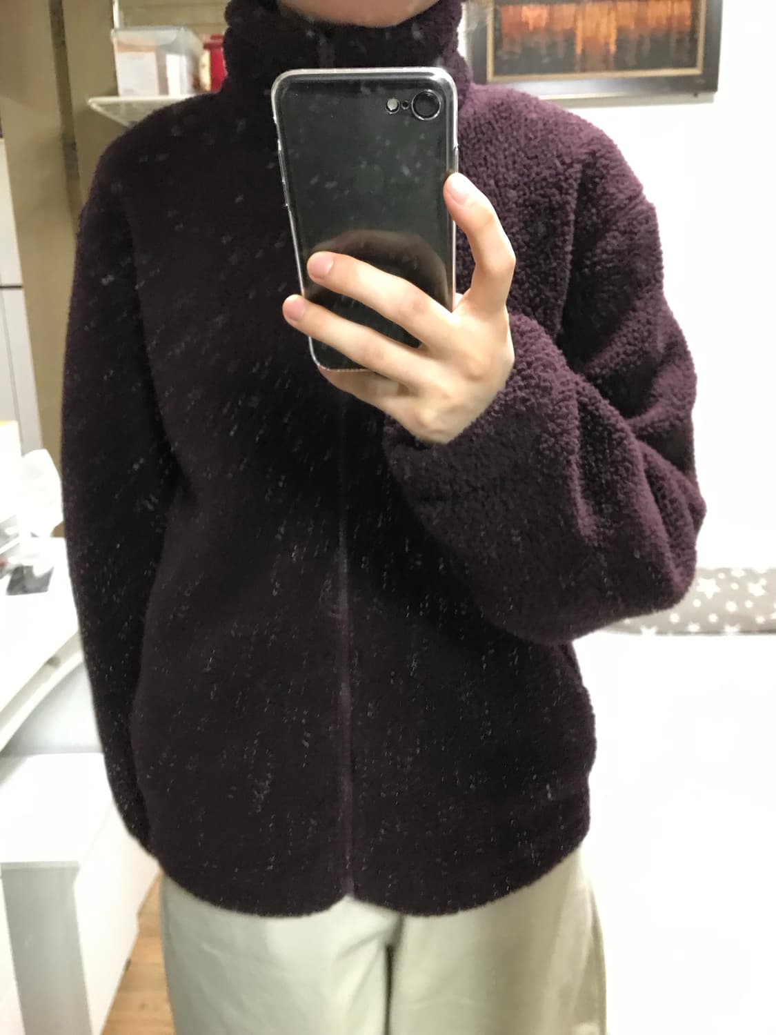 포도색 뽀글이후리스 상품이미지2