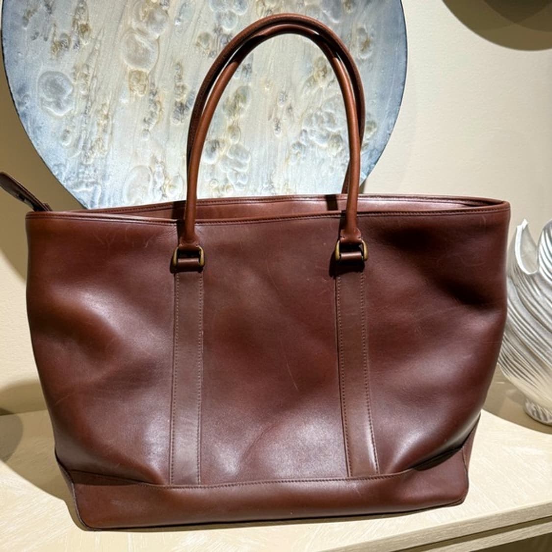 L.L.bean 엘엘빈 브라운 레더 토트백 라지 상품이미지1