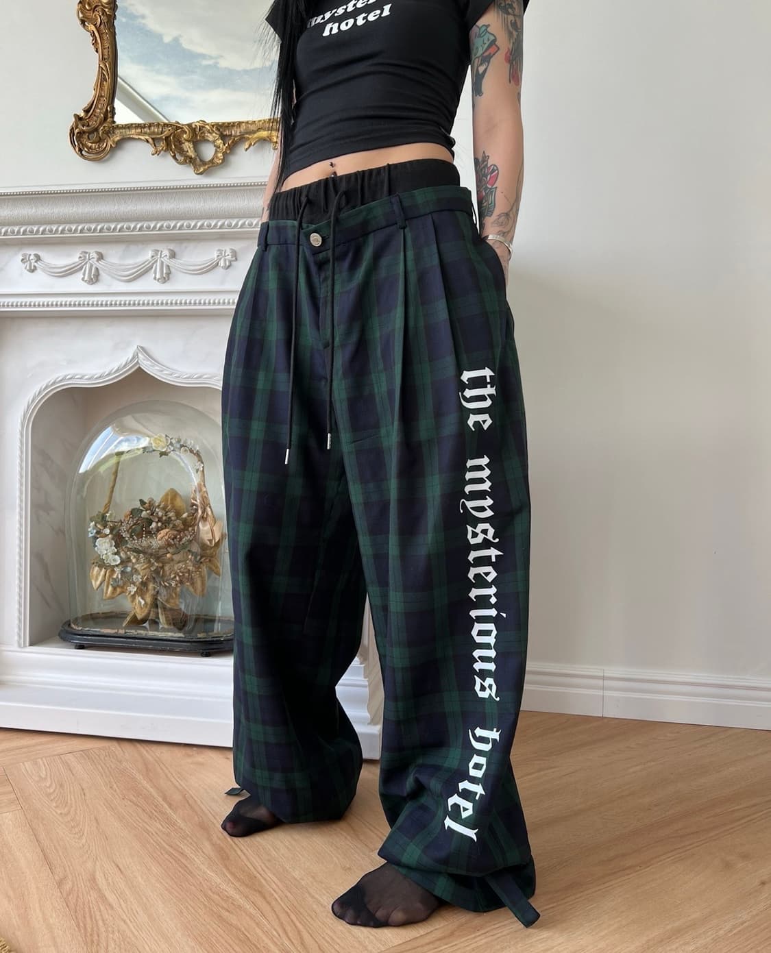 더미스테리어스호텔 체크레이어드팬츠 1사이즈 상품이미지1