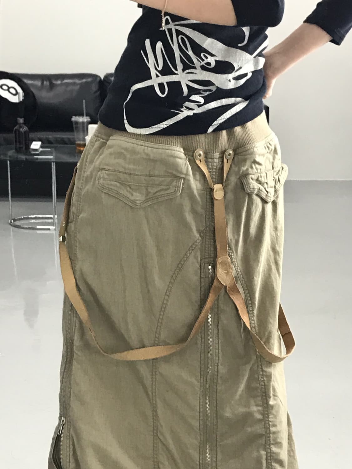 G.O.A Beige Detail Long Skirts 상품이미지4