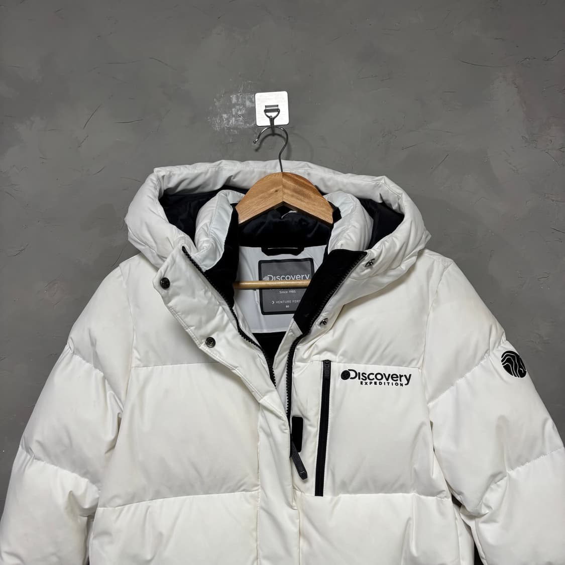 디스커버리 구스다운 롱패딩 화이트 상품이미지2