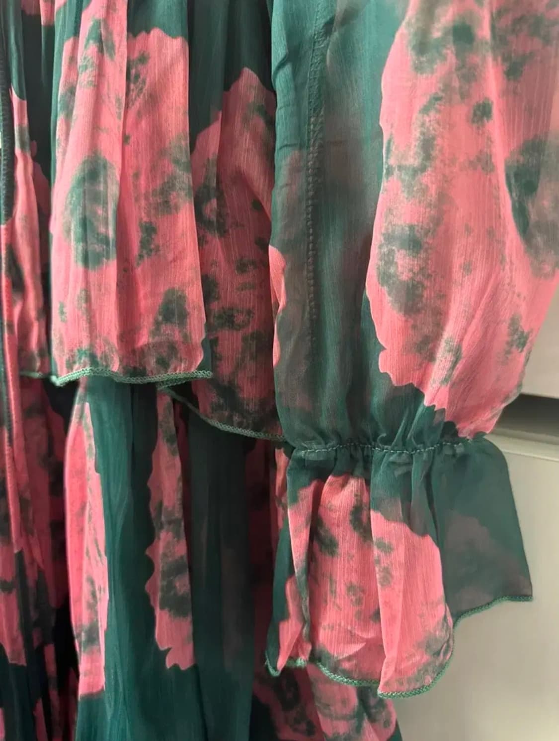 플라워 패턴 롱 원피스 쉬폰 캉캉 원피스 상품이미지4