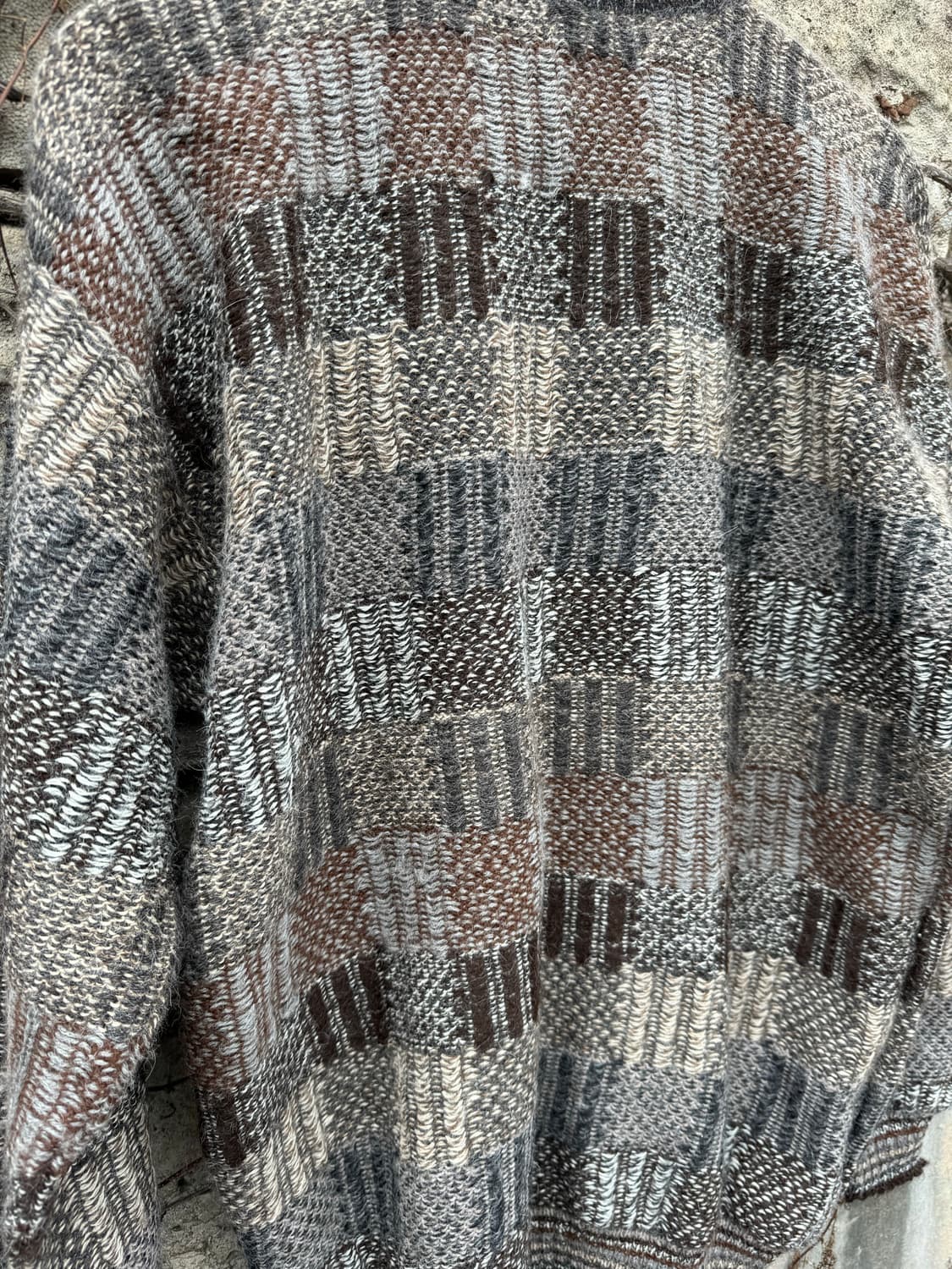 Intiwara 알파카 100% 볼리비아 체크 패턴 니트 가디건 상품이미지6