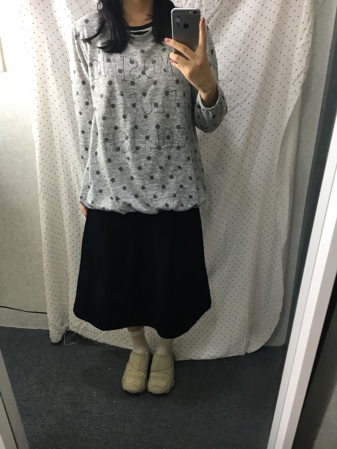 유니클로 데님 미디 스커트 상품이미지2