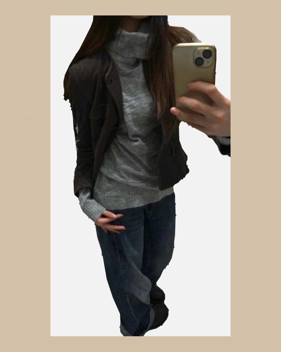 turtle neck unbalanced knit 상품이미지4