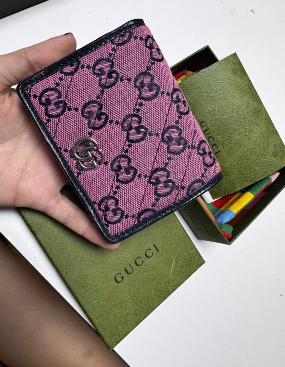 구찌 GG 마몽 핑크 카드 케이스 지갑 (풀박) 상품이미지1
