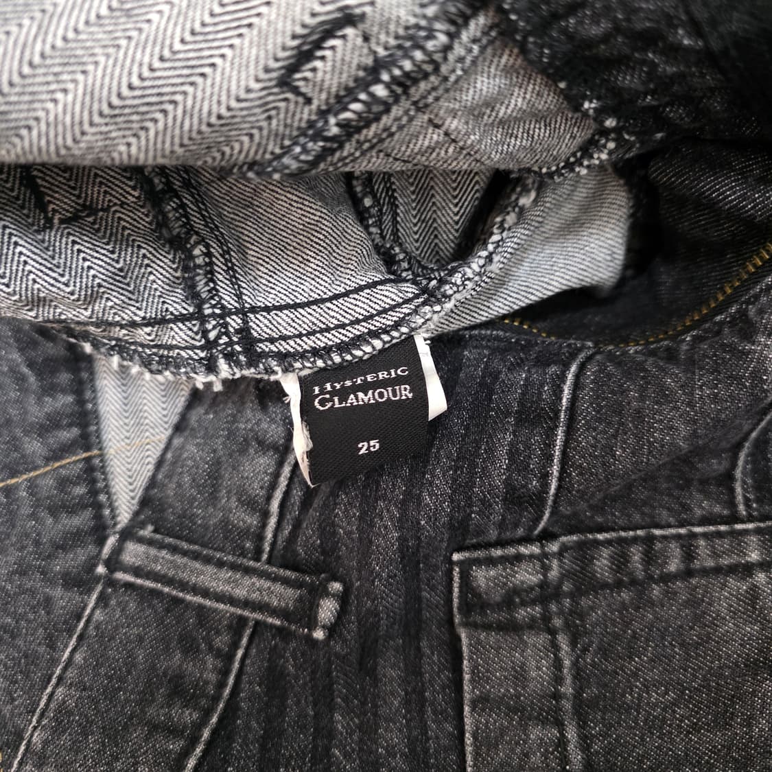 히스테릭 글래머 스크래치 롱 데님 스커트 블랙 상품이미지7