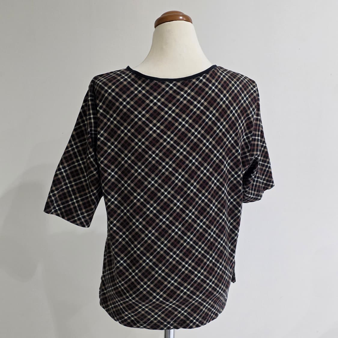 DAKS)일본판 런던빈티지 레이스 로맨틱 블랙 모리걸st 체크 블라우스 상품이미지3