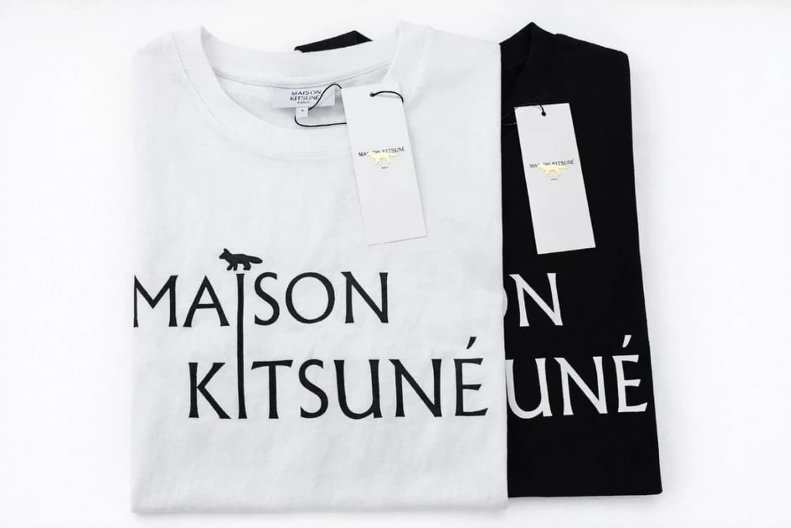 메종키츠네 반팔티 블랙/화이트 상품이미지2