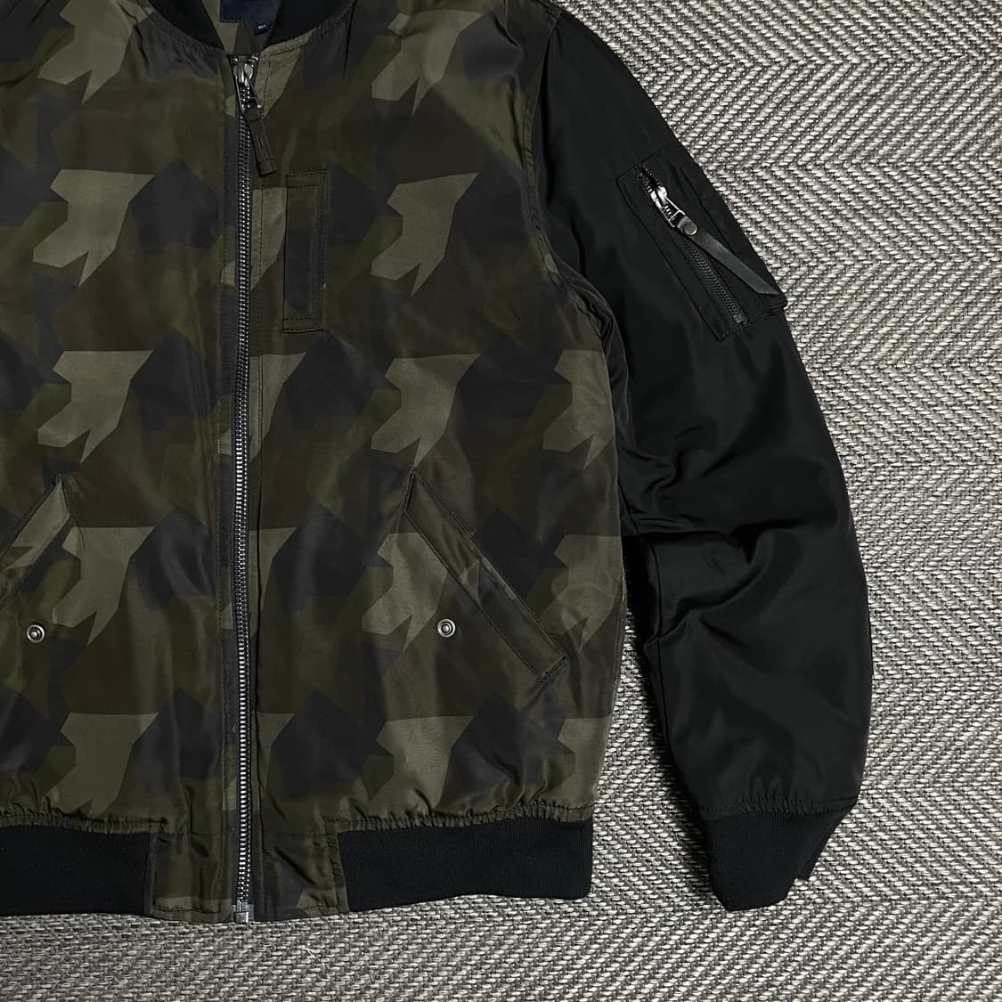 폴햄 퀄팅 누빔 카모 블루종 자켓y 5189 상품이미지4