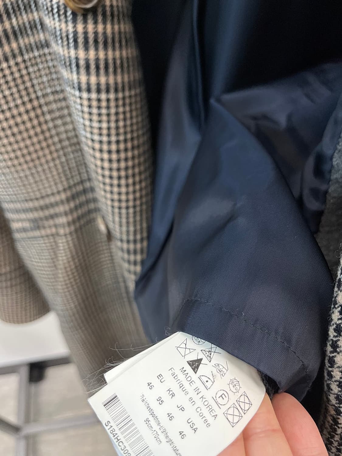 100) 솔리드옴므 하운드투스 체크 코트 상품이미지6