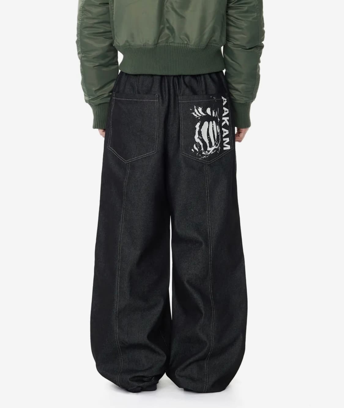 아캄 Knee Pin-tuck Printed Denim Pants 상품이미지1