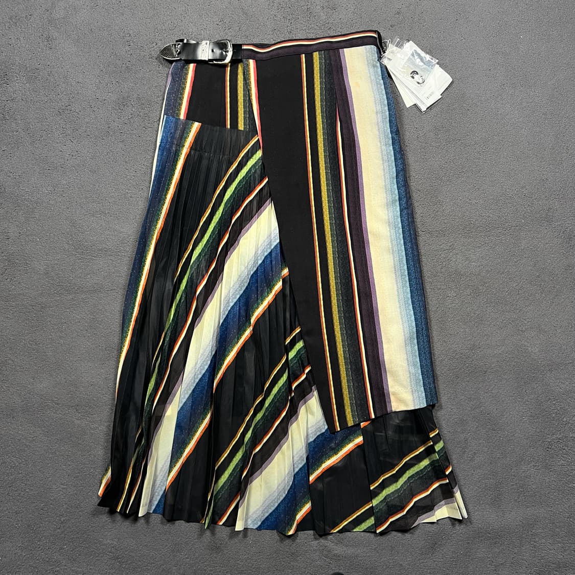 Toga Pulla 토가 풀라 울 플리츠 멀티컬러 랩 스커트  상품이미지1