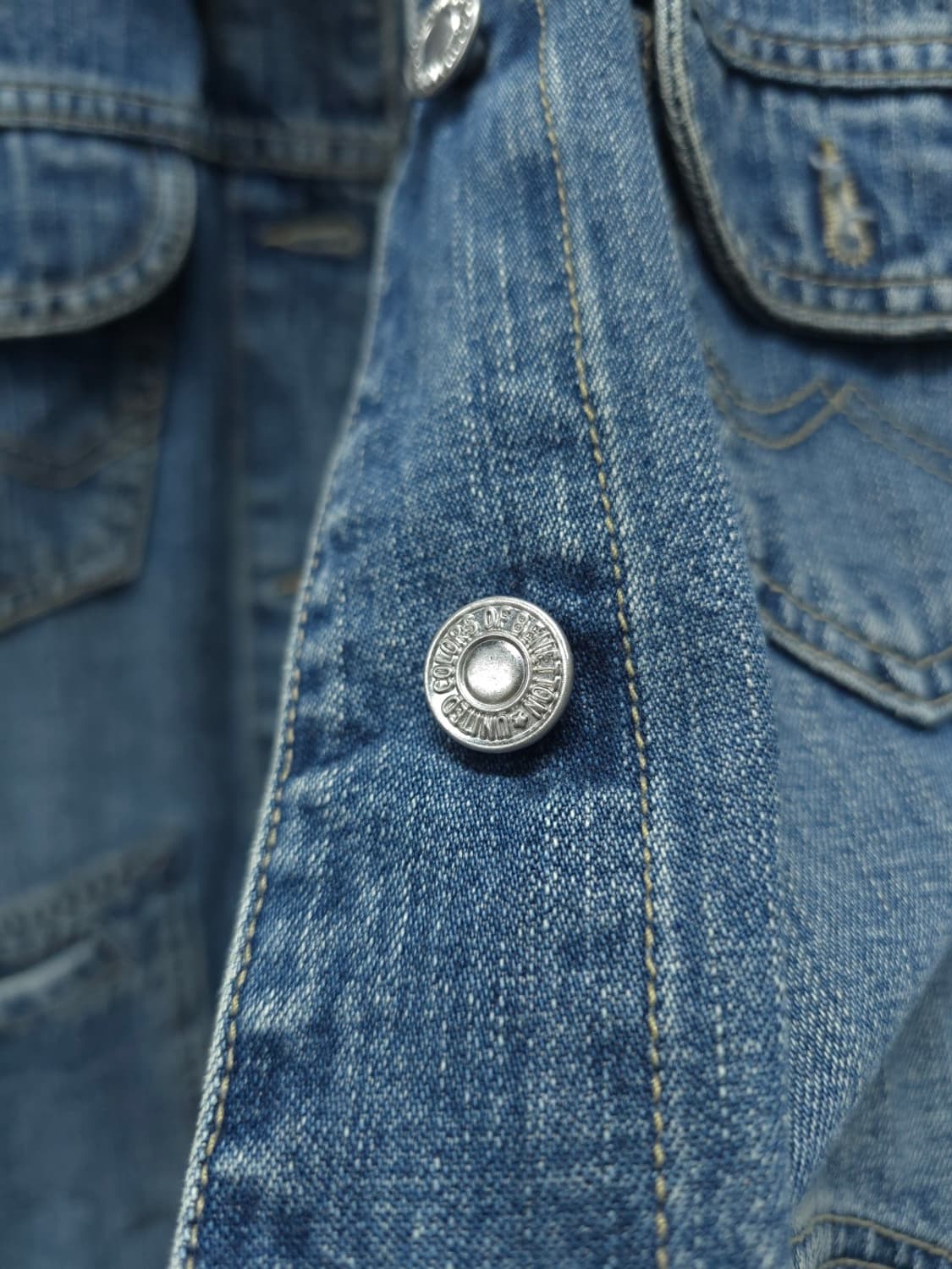 베네통 빈티지 워싱 데님 자켓(메이드인이태리,55사이즈) 상품이미지6