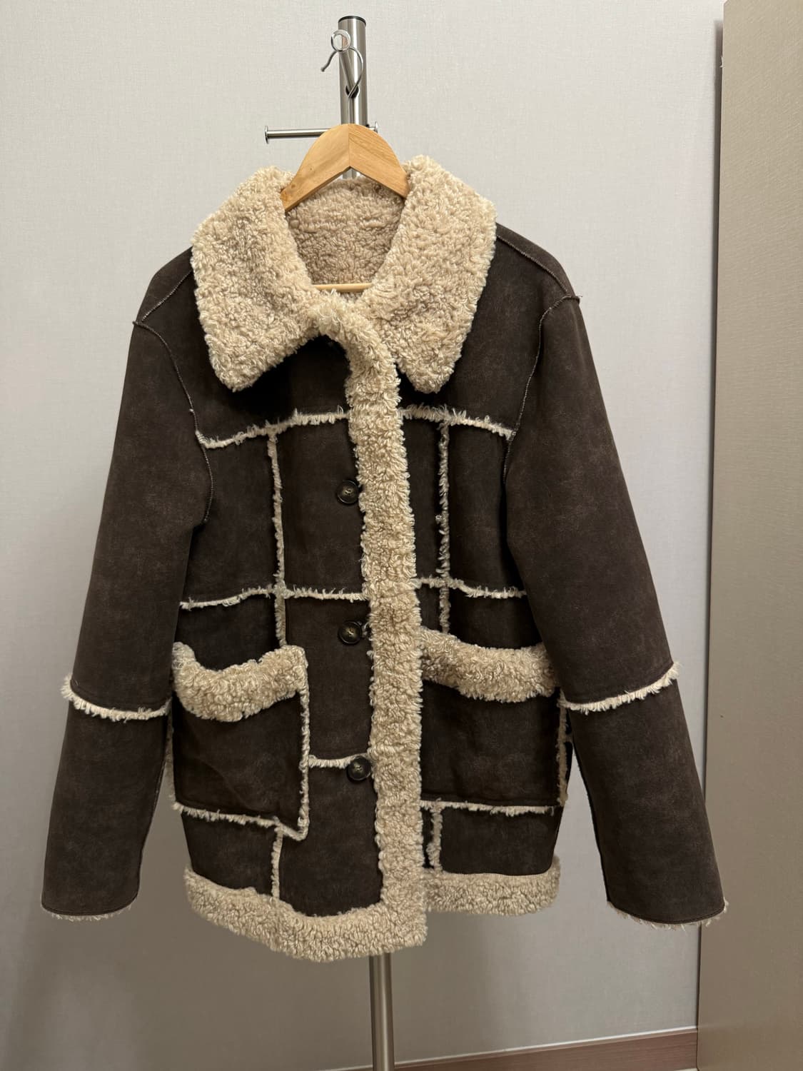 커렌트 리버시블 무스탕 brown 상품이미지5