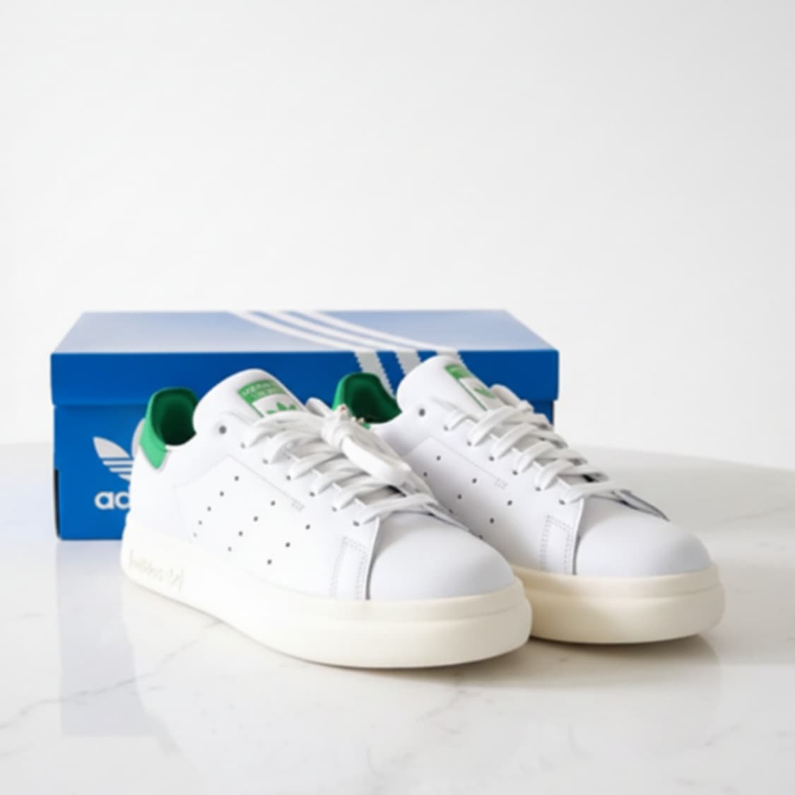 [새상품] 아디다스 화이트 그린 여자 운동화 스탠스미스 245 상품이미지1