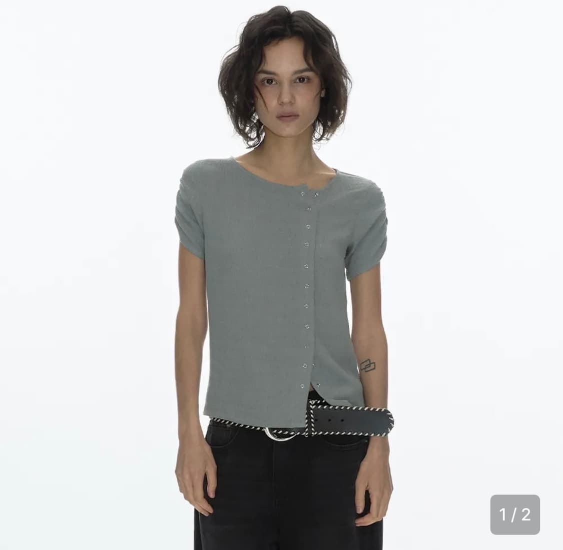 밀로우먼 린넨 버튼 탑 상품이미지1