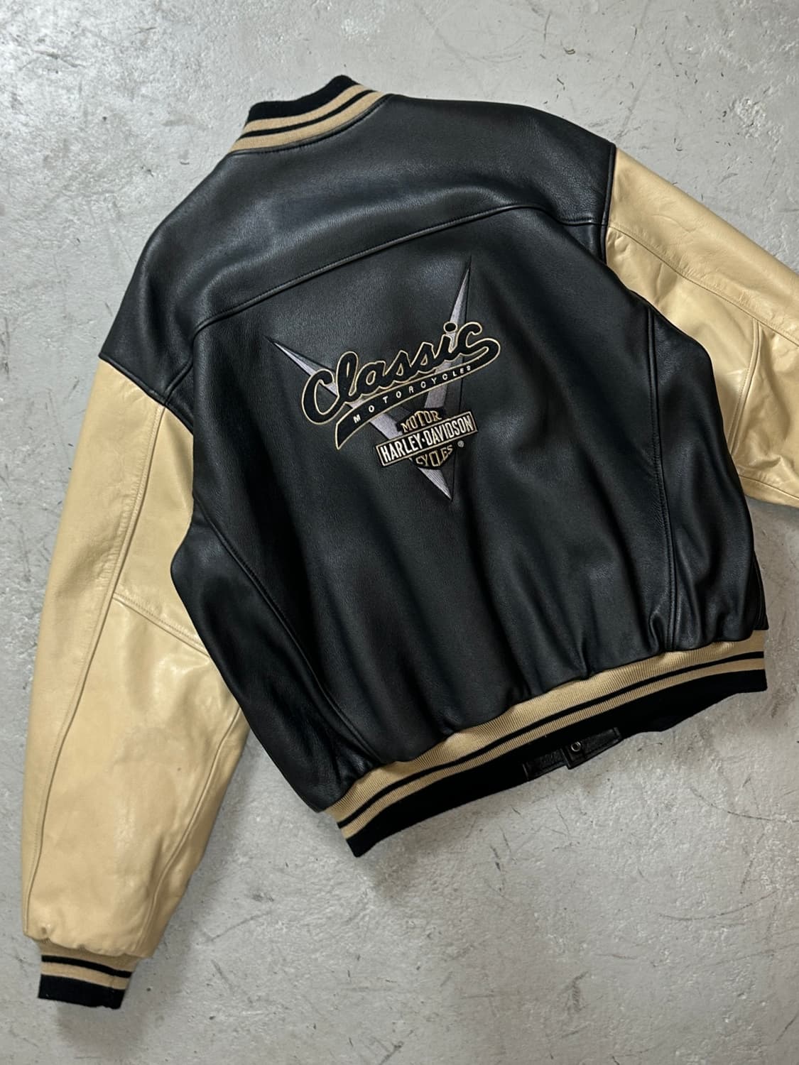 00's 할리데이비슨 레더 봄버 자켓 풀그레인 레더 자켓 상품이미지6