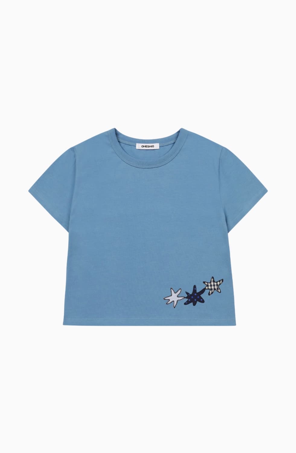 오헤시오 STAR PATCHY T-SHIRT, BLUE 상품이미지1