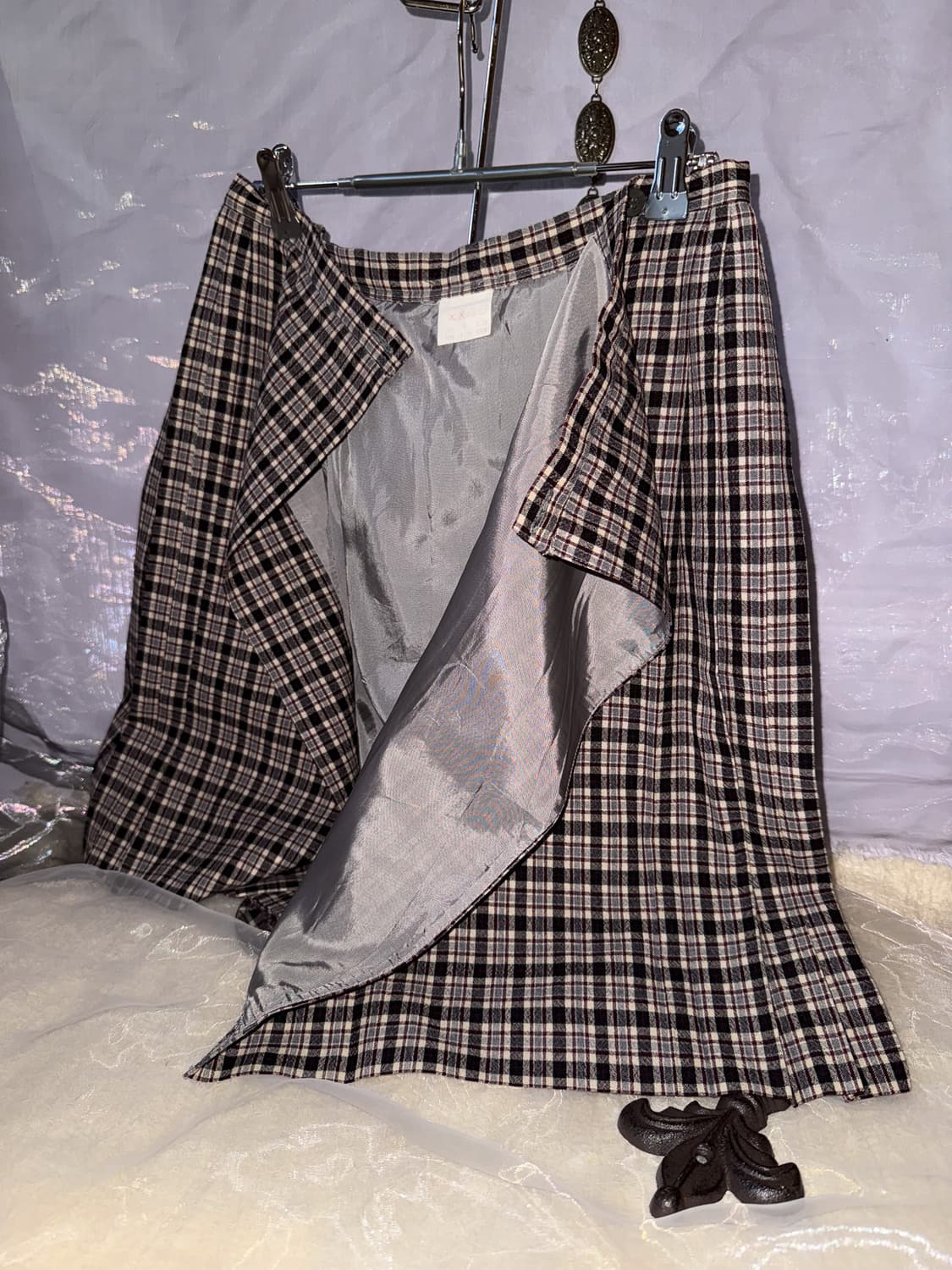 Tartan Buttoned Wrap Skirt 0138 상품이미지1