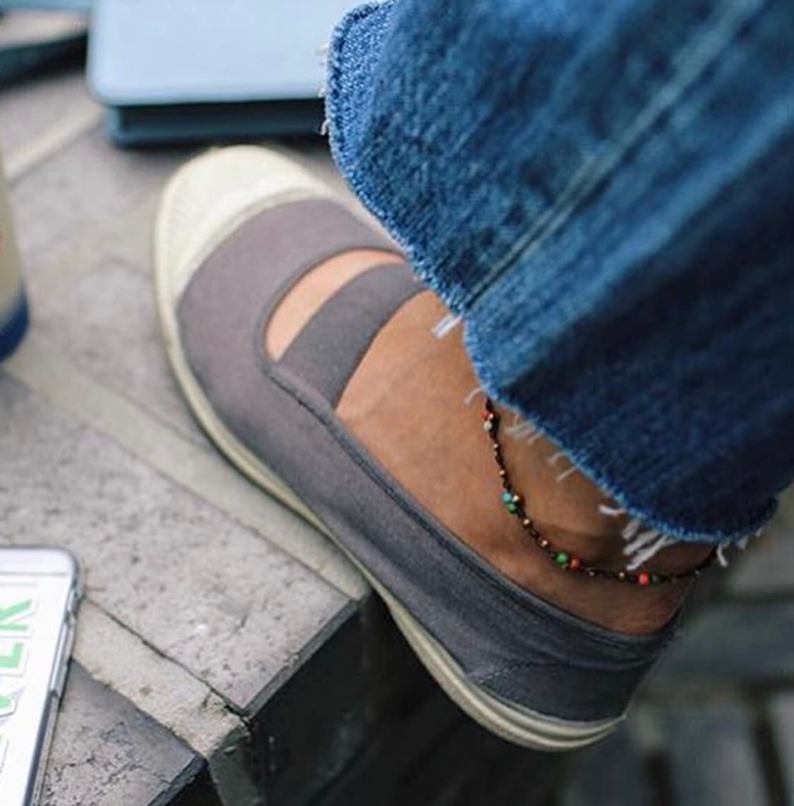 발목에 두르는 작은 무지개 🌈 보헤미안 믹스스톤 발찌 상품이미지2