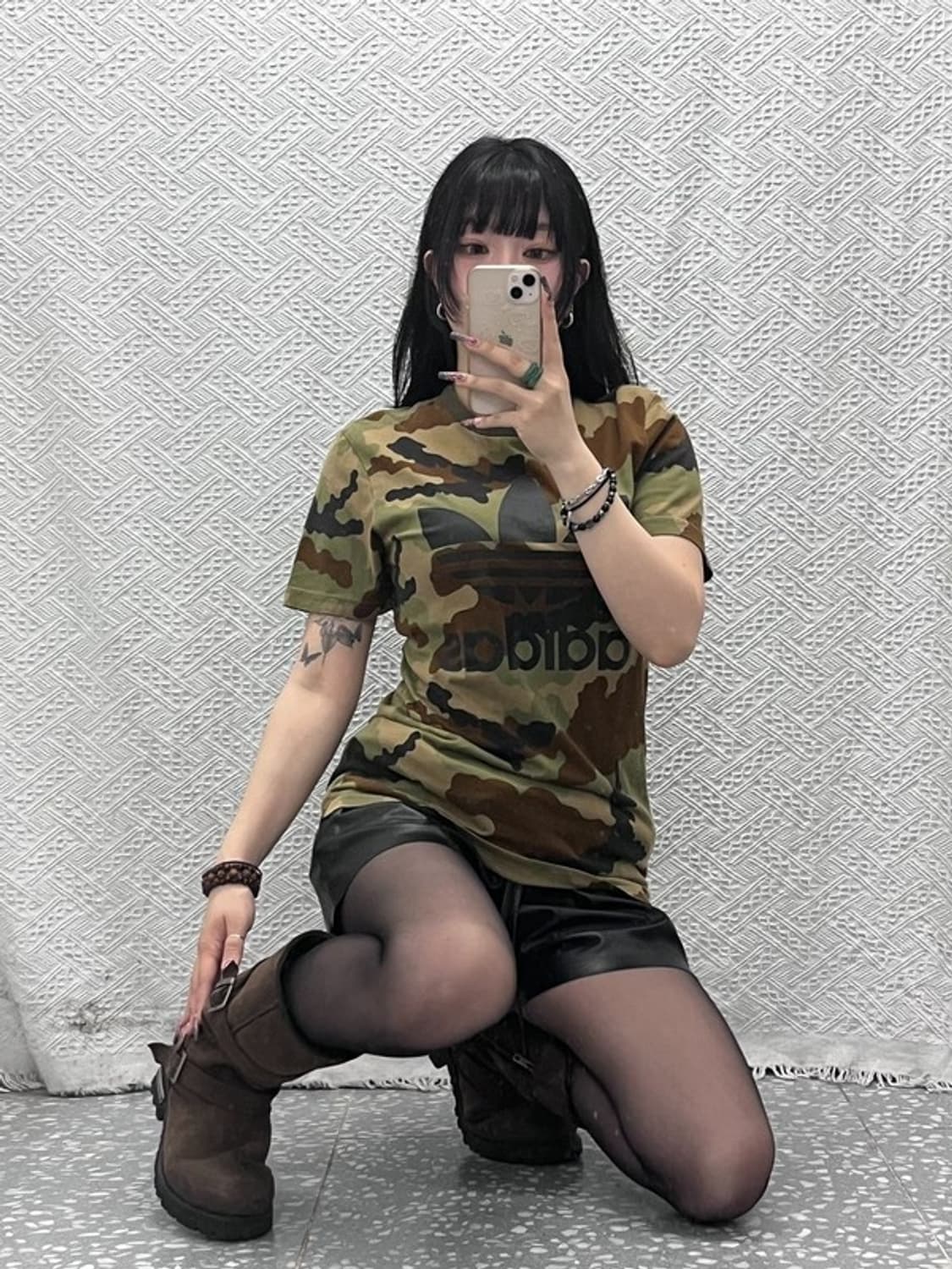 아디다스 빈티지 스트릿 펑크 카모플라주 반팔티 90 C11776 상품이미지1