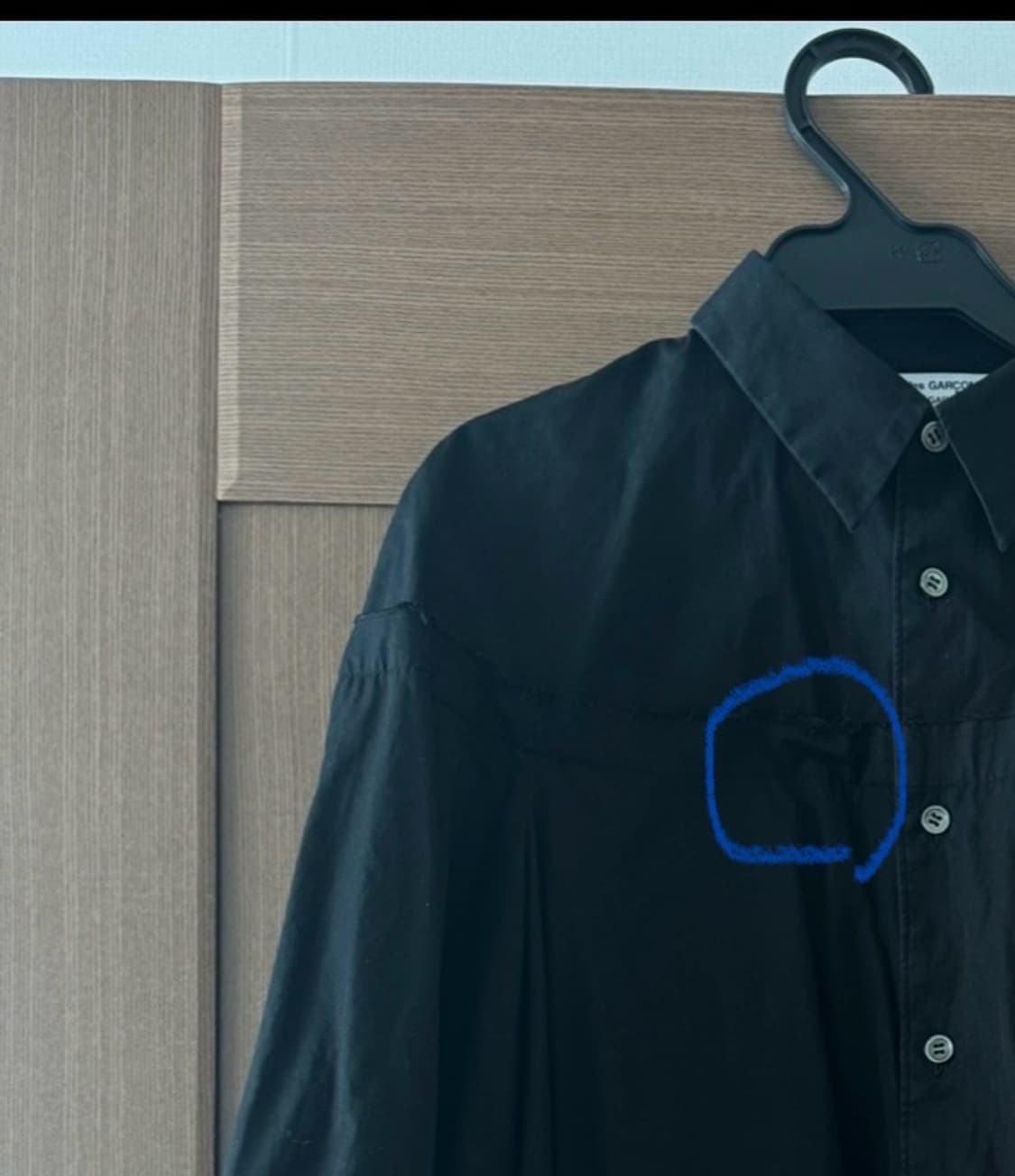 꼼데가르송 꼼데가르송 퍼프 소매 코튼 셔츠 (블랙 S) 상품이미지7