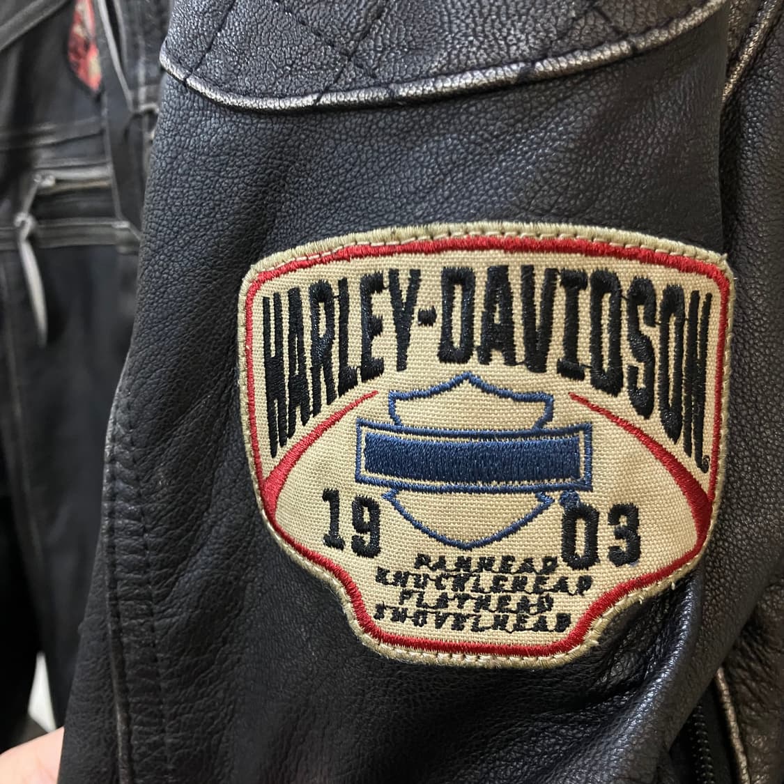 할리데이비슨 퀄팅 바이커 레더 자켓 S 상품이미지6