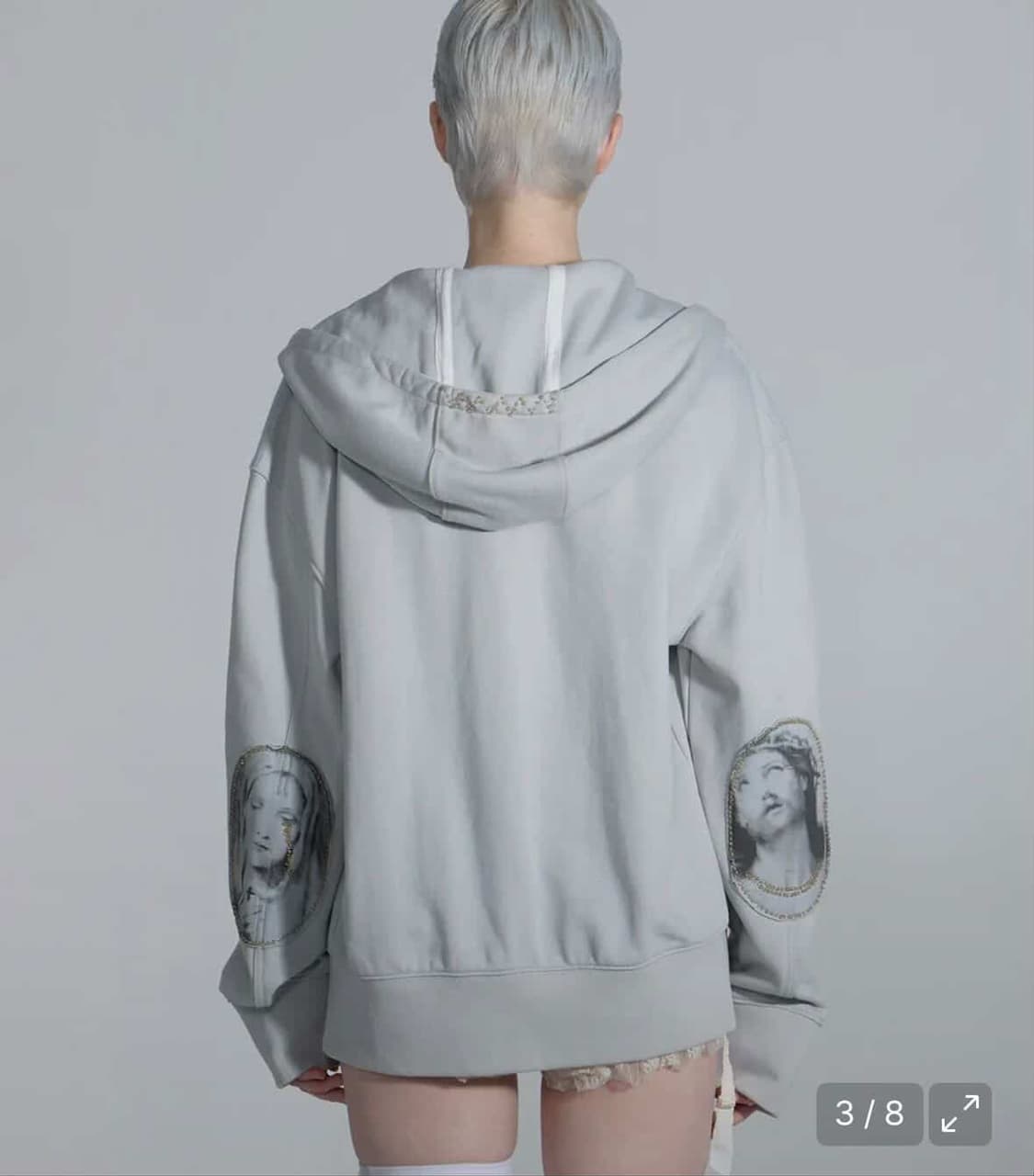 Beaded hoodie zip-up(유일매물) 상품이미지2