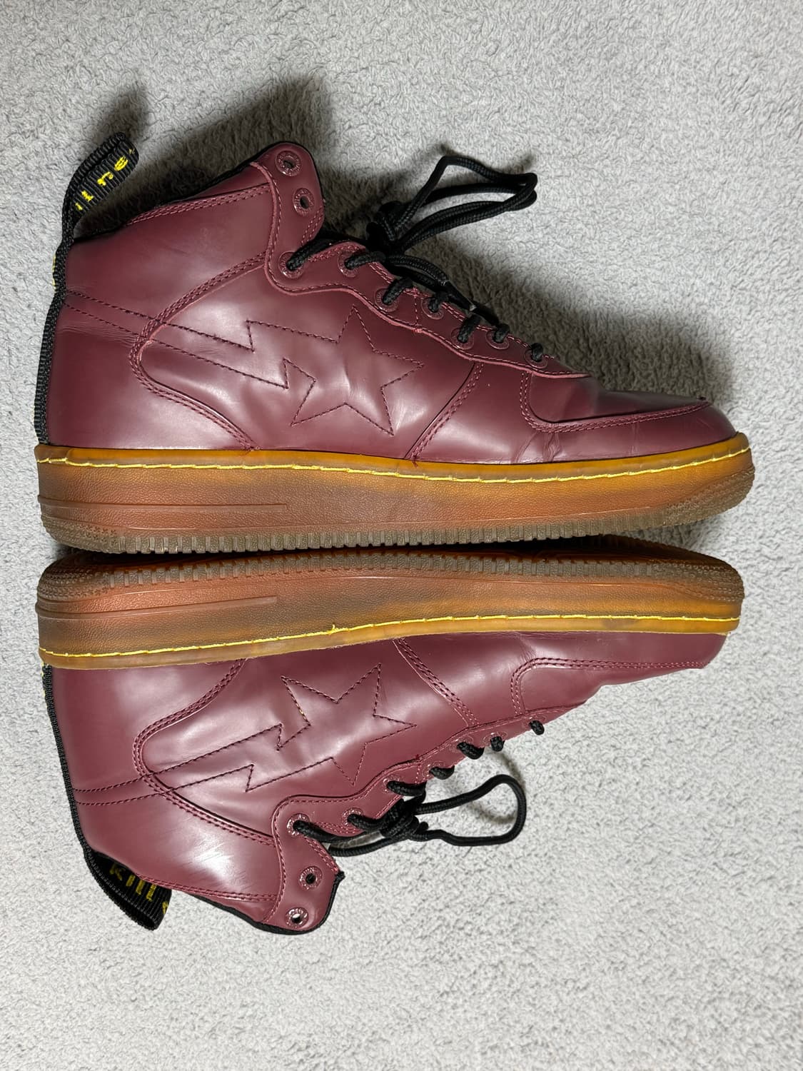 국내유일 Bape sta 베이프스타 포스 미드 버건디 스니커즈  상품이미지6