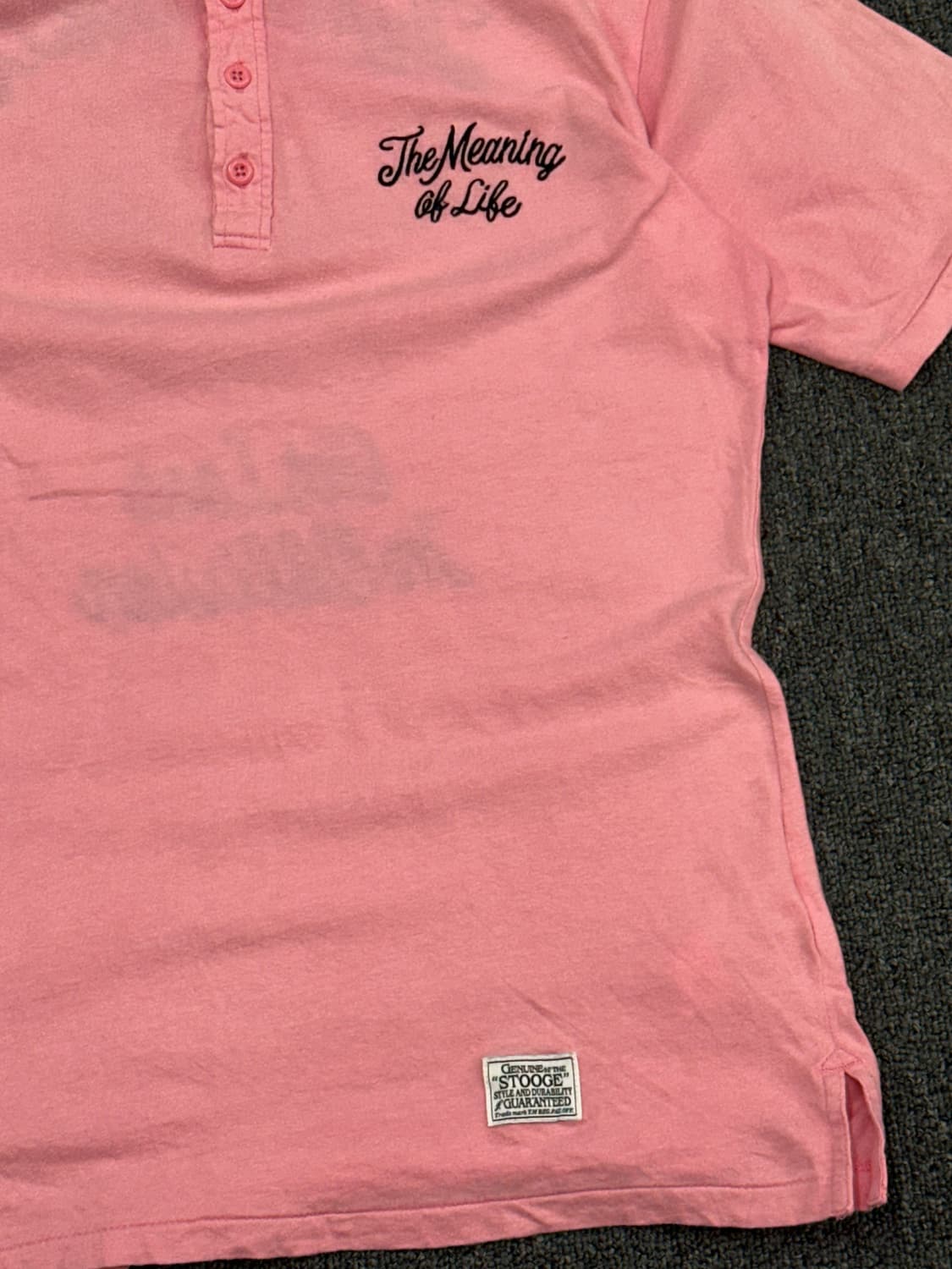 S)Stooge&co vintage 여성 스컬 자수 핑크 카라 반팔 상품이미지2