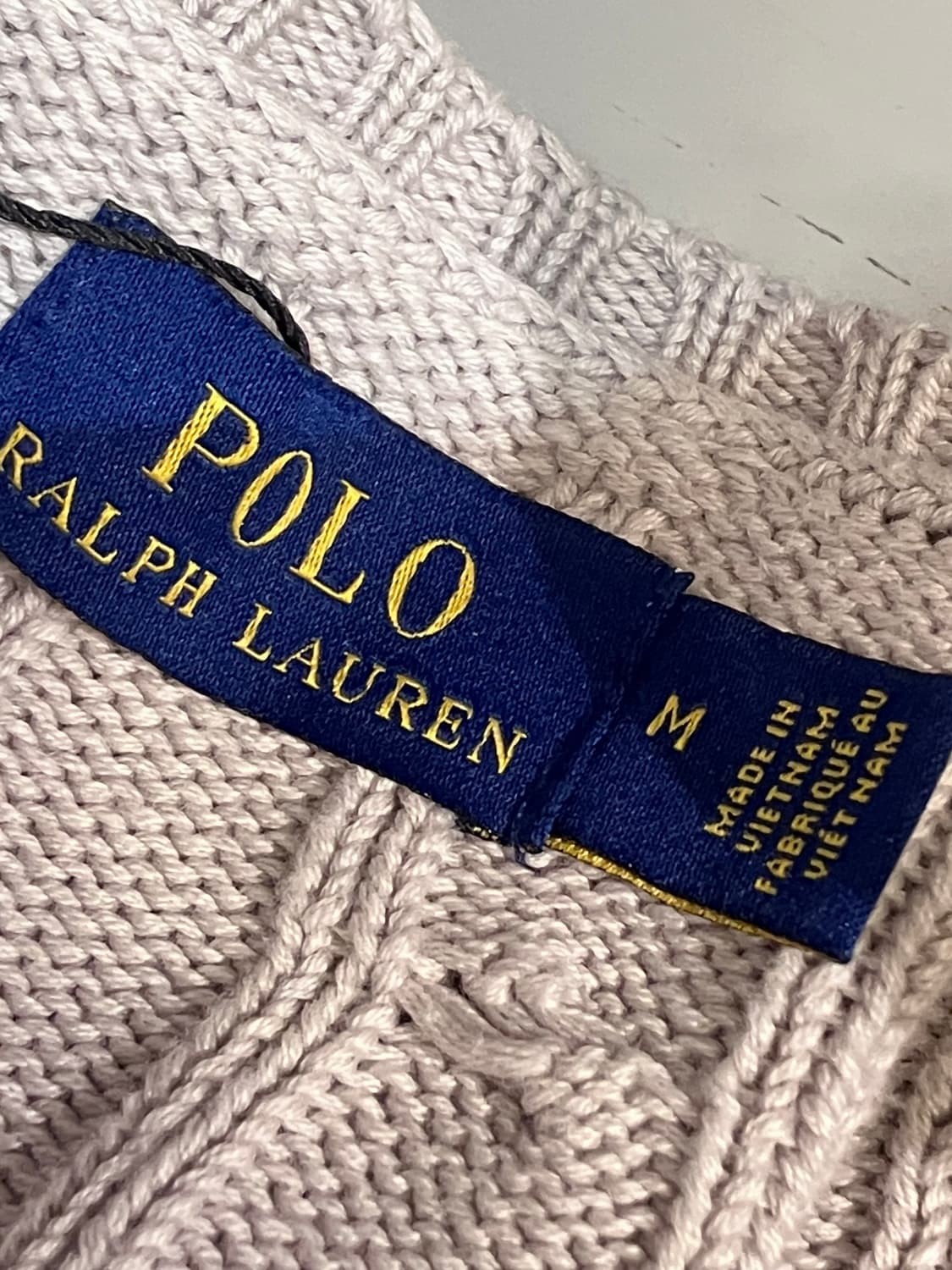 폴로 랄프로렌 브이넥 꽈배기 니트 베이지 M  #csz4162 상품이미지5