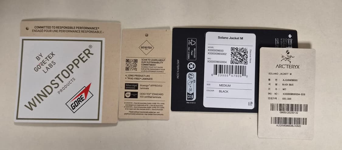 (신세계백화점 매장정품)26SS 아크테릭스 솔라노 자켓 블랙 M 새제품급 상품이미지8