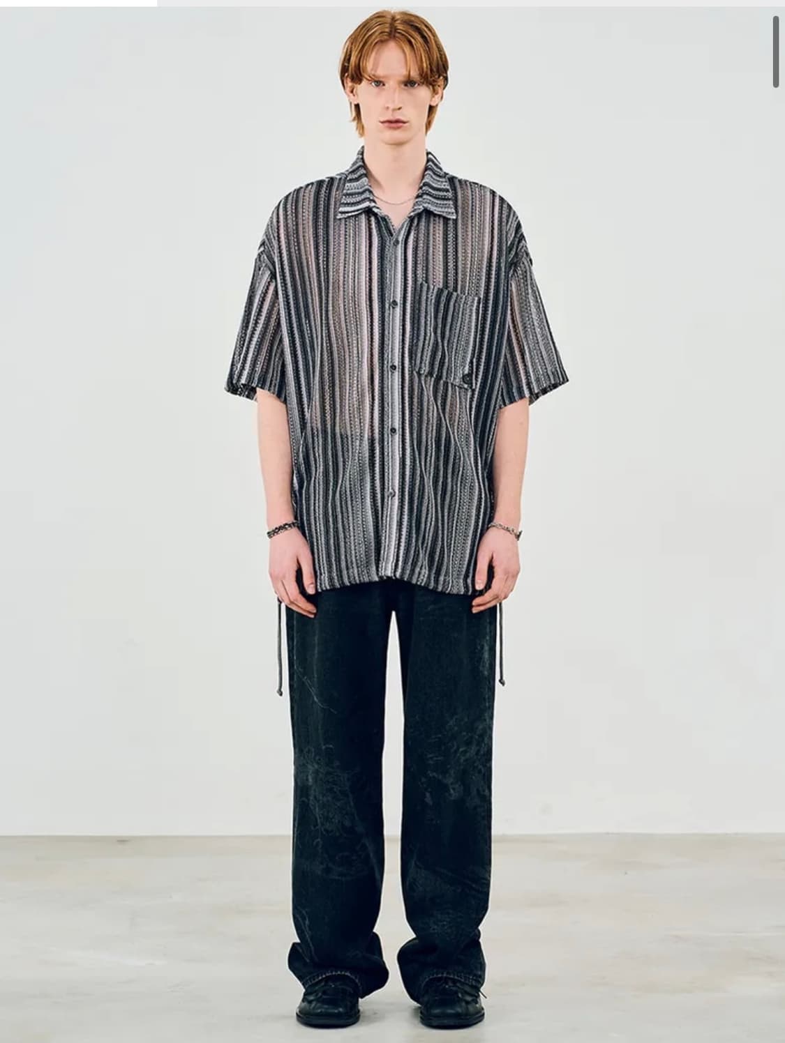 비바스튜디오 WAVE WASHING DENIM PANTS [BLACK] 상품이미지5