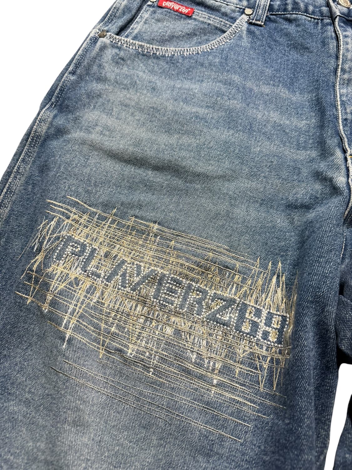 Vintage 빈티지 스티치 디테일 데님 하프팬츠 상품이미지4