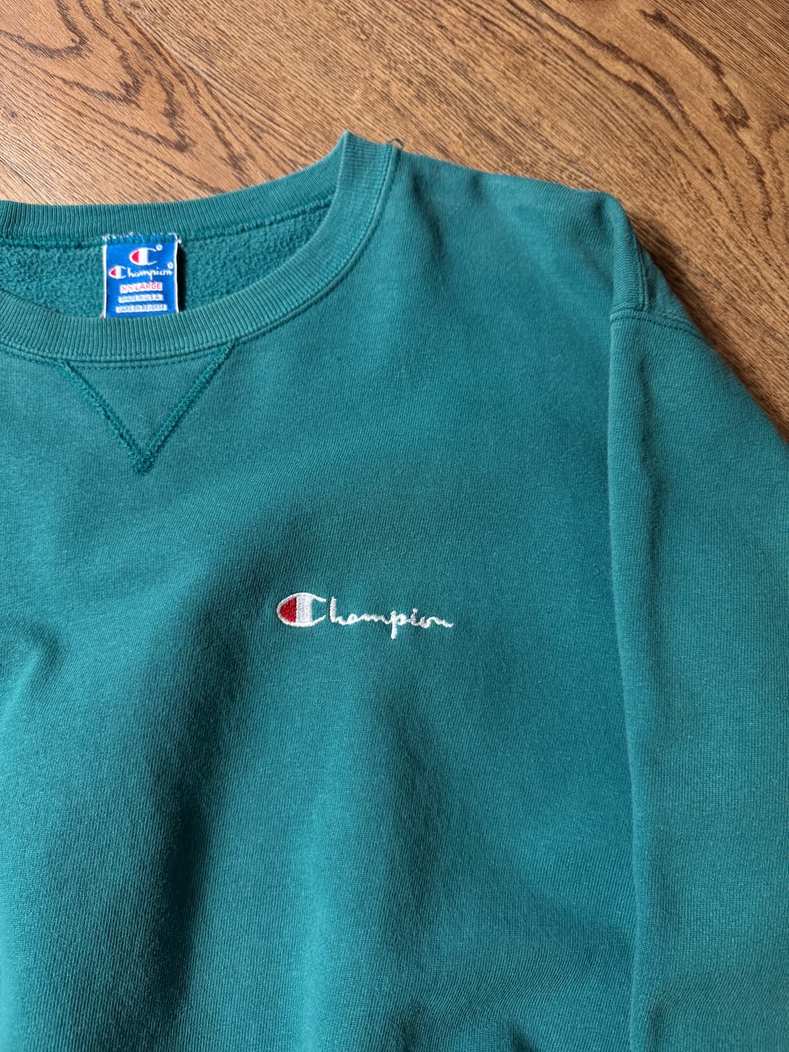 [2XL]90's 챔피온 Made in USA 빈티지 그린 스웻셔츠 상품이미지3