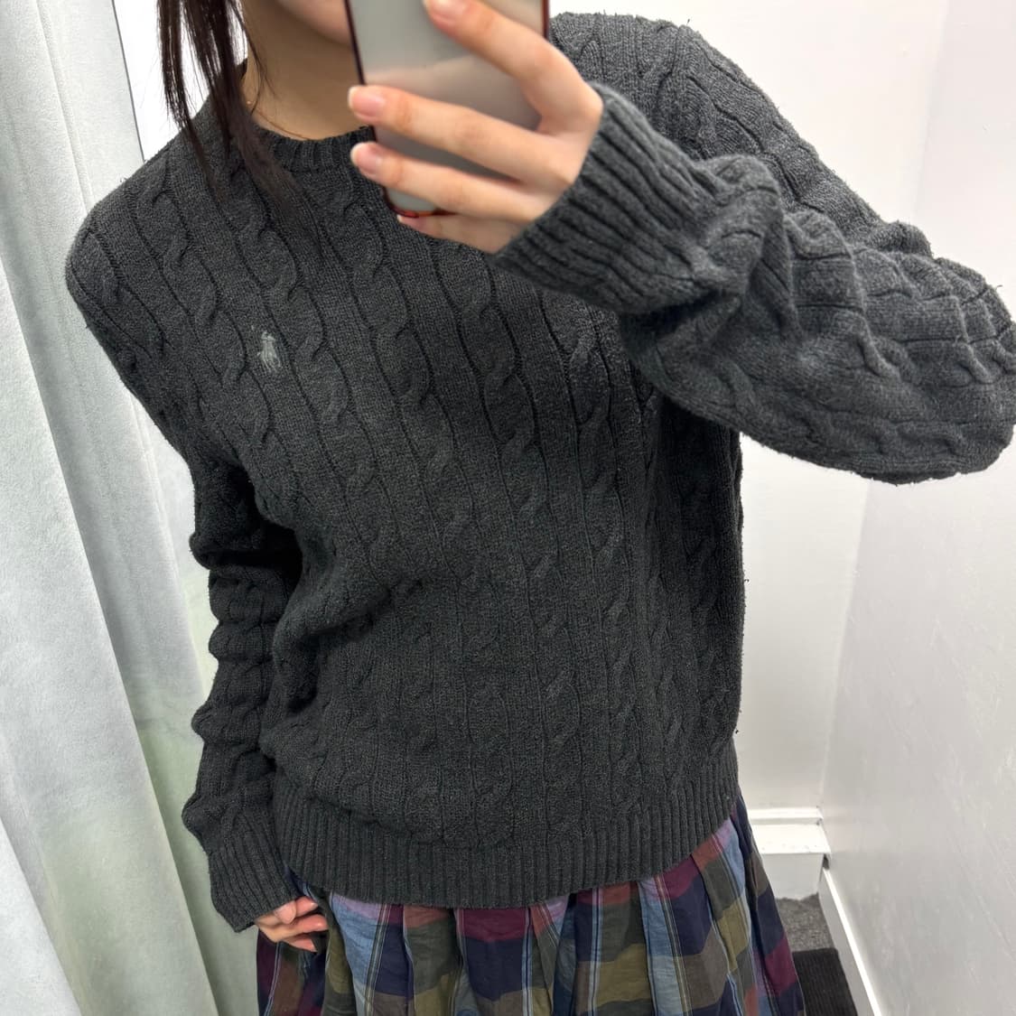 폴로 차콜 꽈베기 니트 상품이미지2