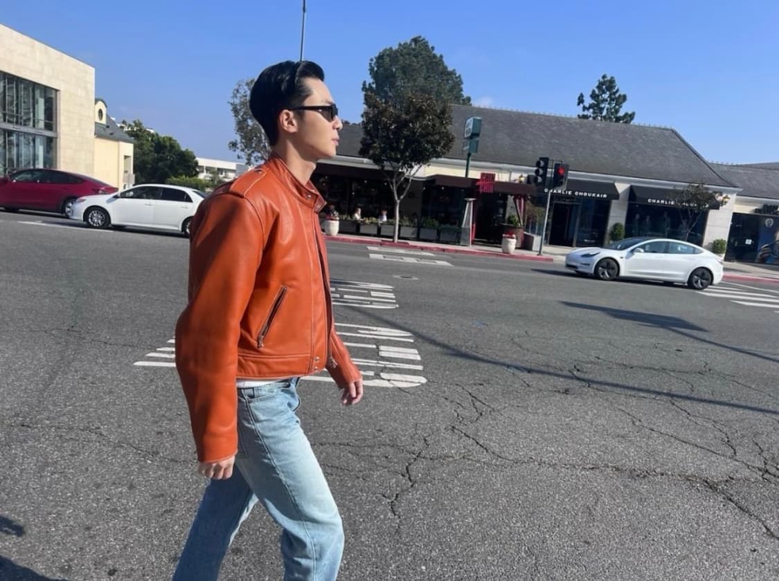 [M] 노이스 바이커 램스킨 레더 가죽 자켓 브라운 상품이미지3