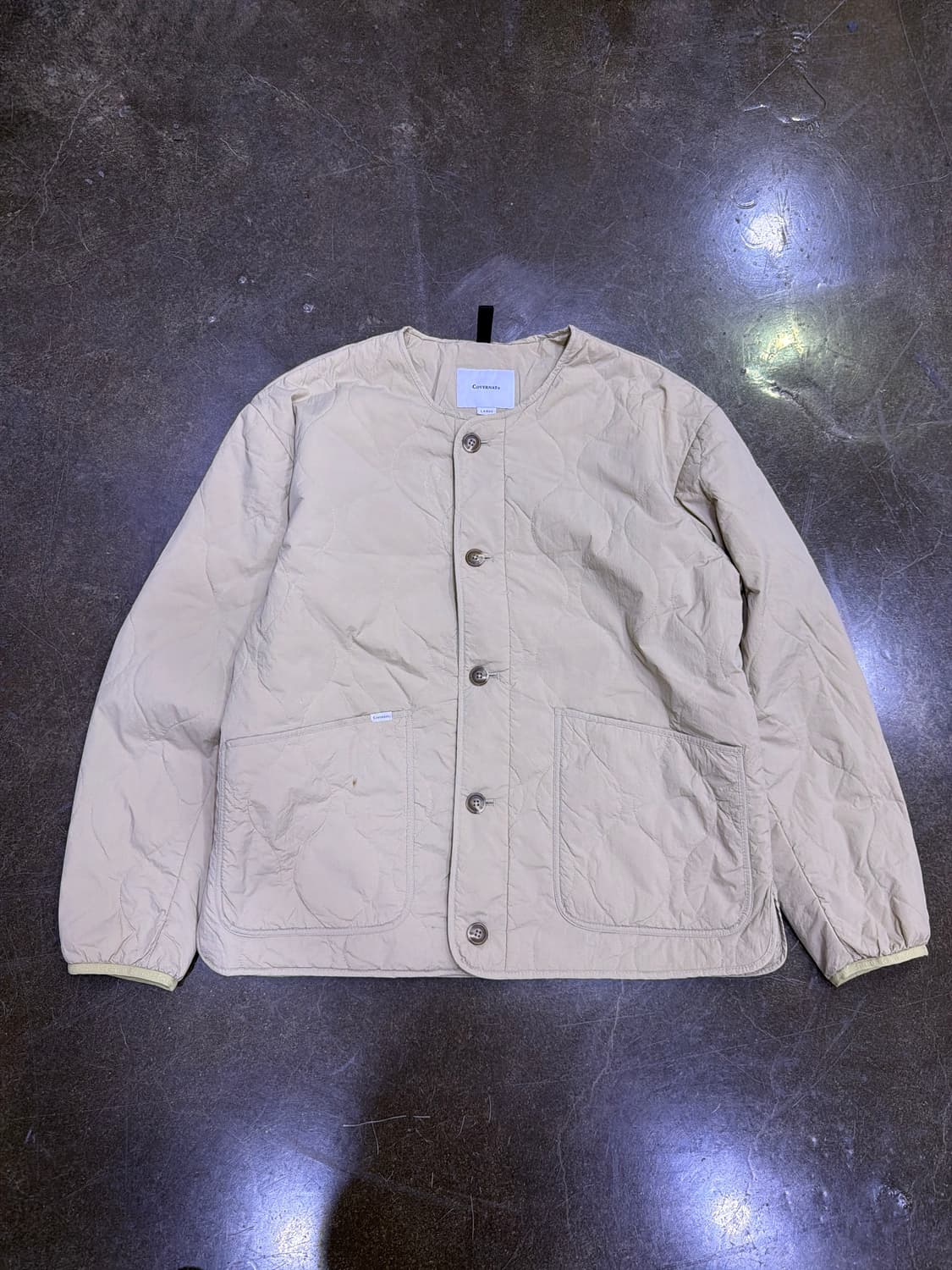 커버낫 숏 퀼팅 자켓 점퍼 깔깔이 베이지 L 상품이미지1