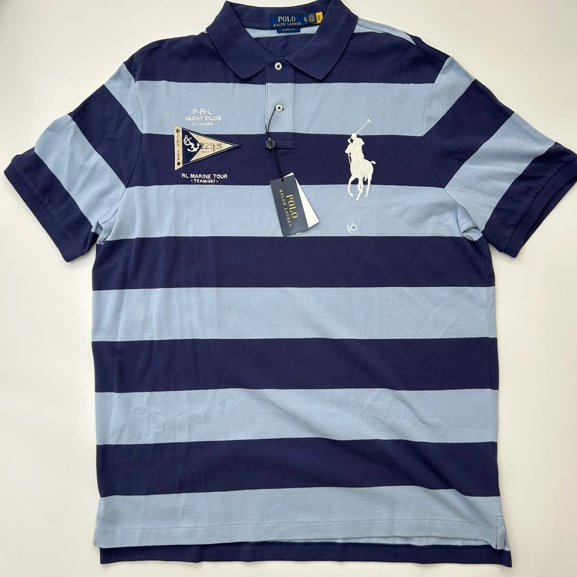 폴로 랄프로렌 클래식 핏 빅포니 요트 클럽 스트라이프 카라티 상품이미지1