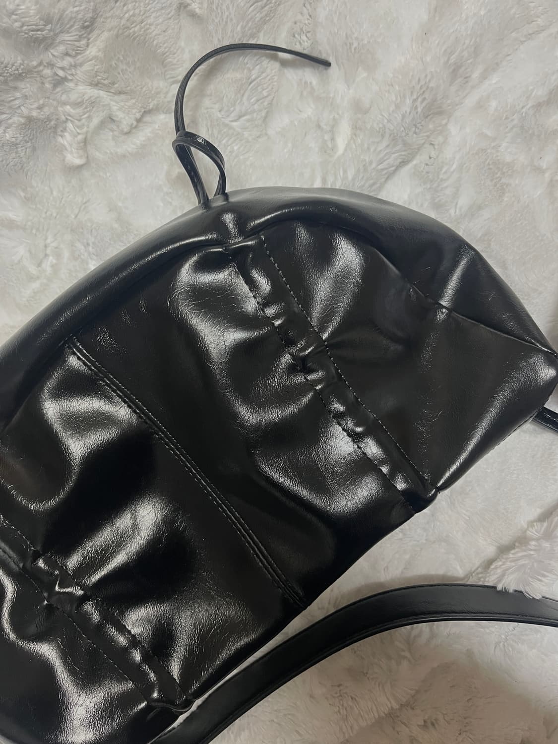 마뗑킴 하프셔링 리본 라운드백 BLACK  상품이미지5