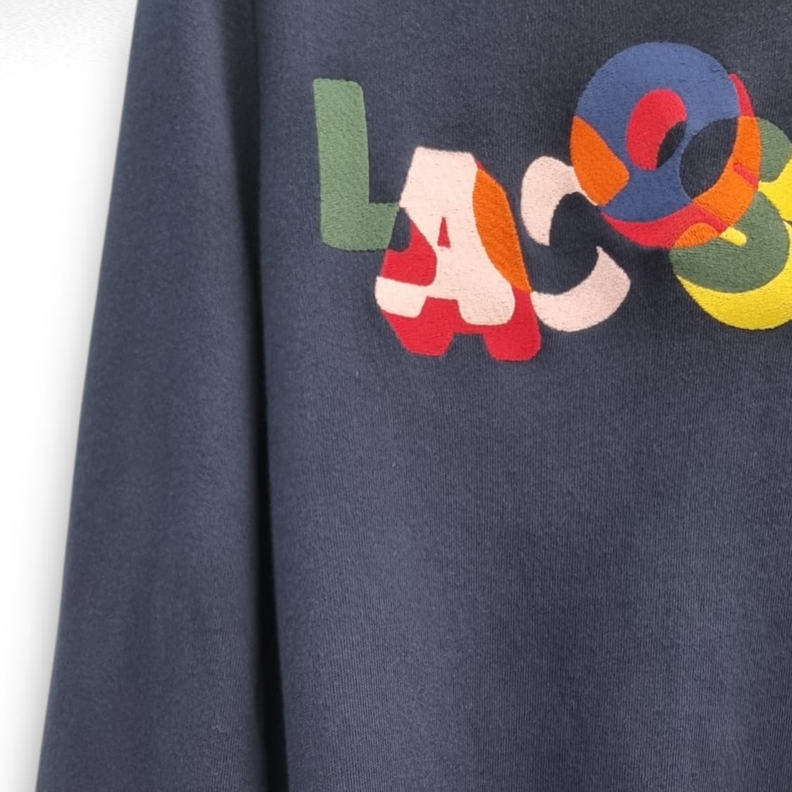 라코스테 여성 크루넥 니트 스웨터 네이비 S 감각적인 로고 상품이미지5