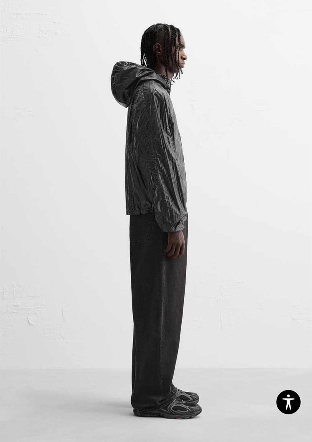 자라 크링클 바람막이 M 상품이미지5