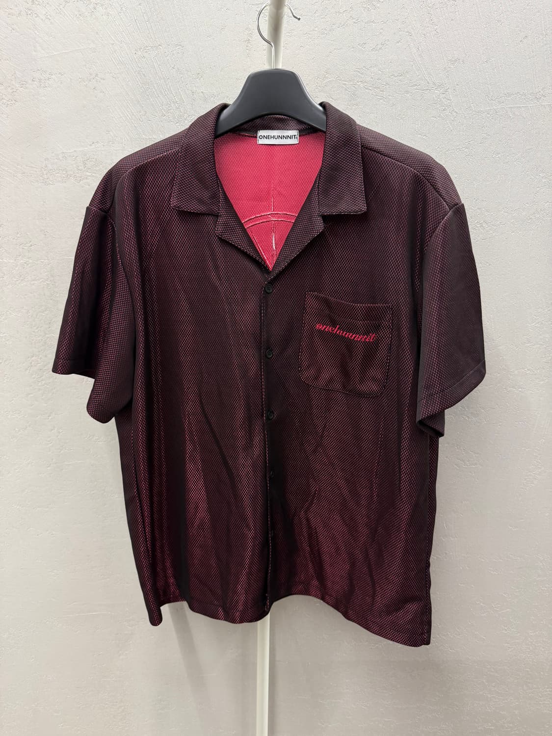 ONEHUNNNIT 반팔 셔츠 L 버건디 상품이미지6