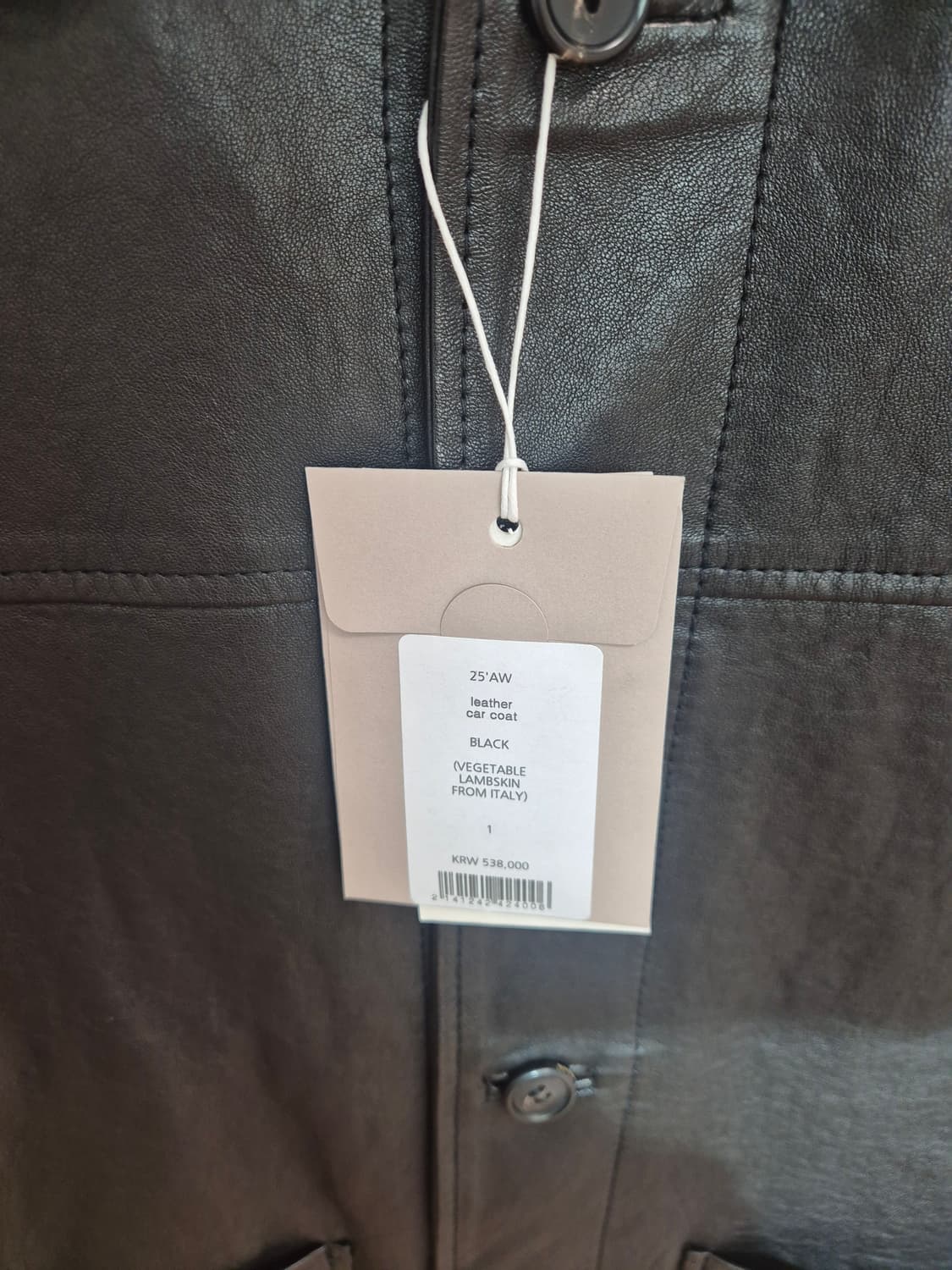 (새상품 1) 퍼렌 25aw 레더 카코트 블랙 상품이미지3