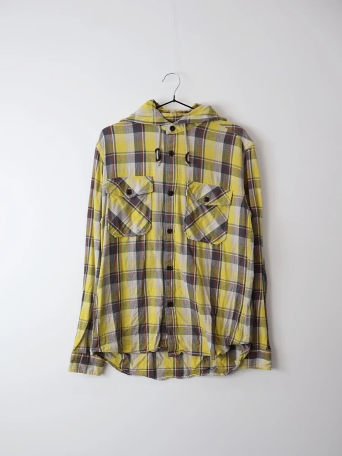 Back Number Yellow Plaid Hood Shirt 상품이미지3