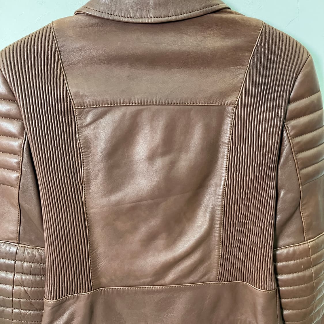 올세인츠 브라운 양가죽 바이커 자켓 34 상품이미지6