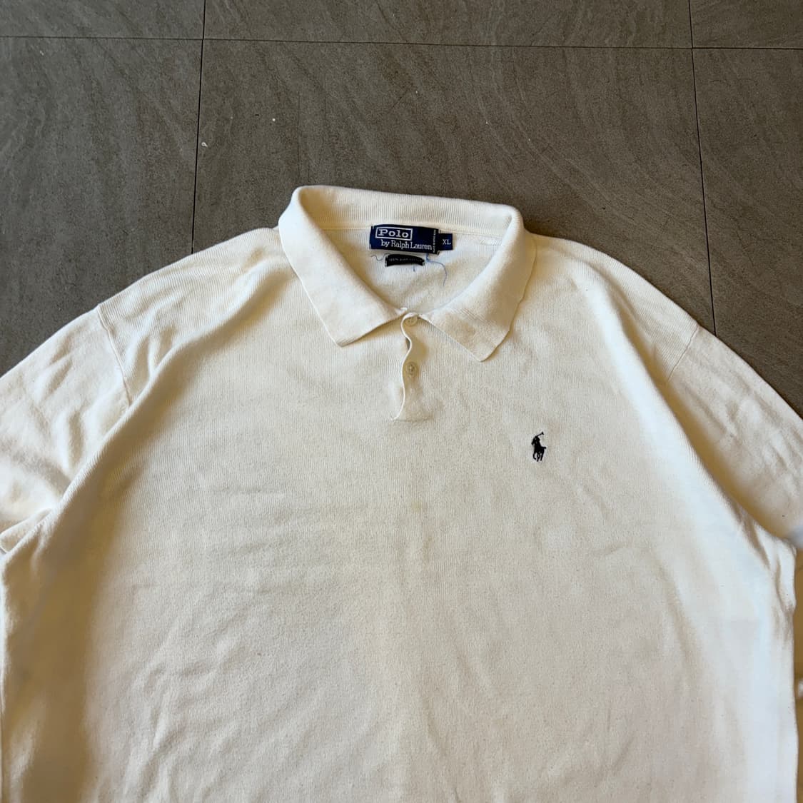 폴로 정품 화이트 피마 코튼 카라 니트  상품이미지3