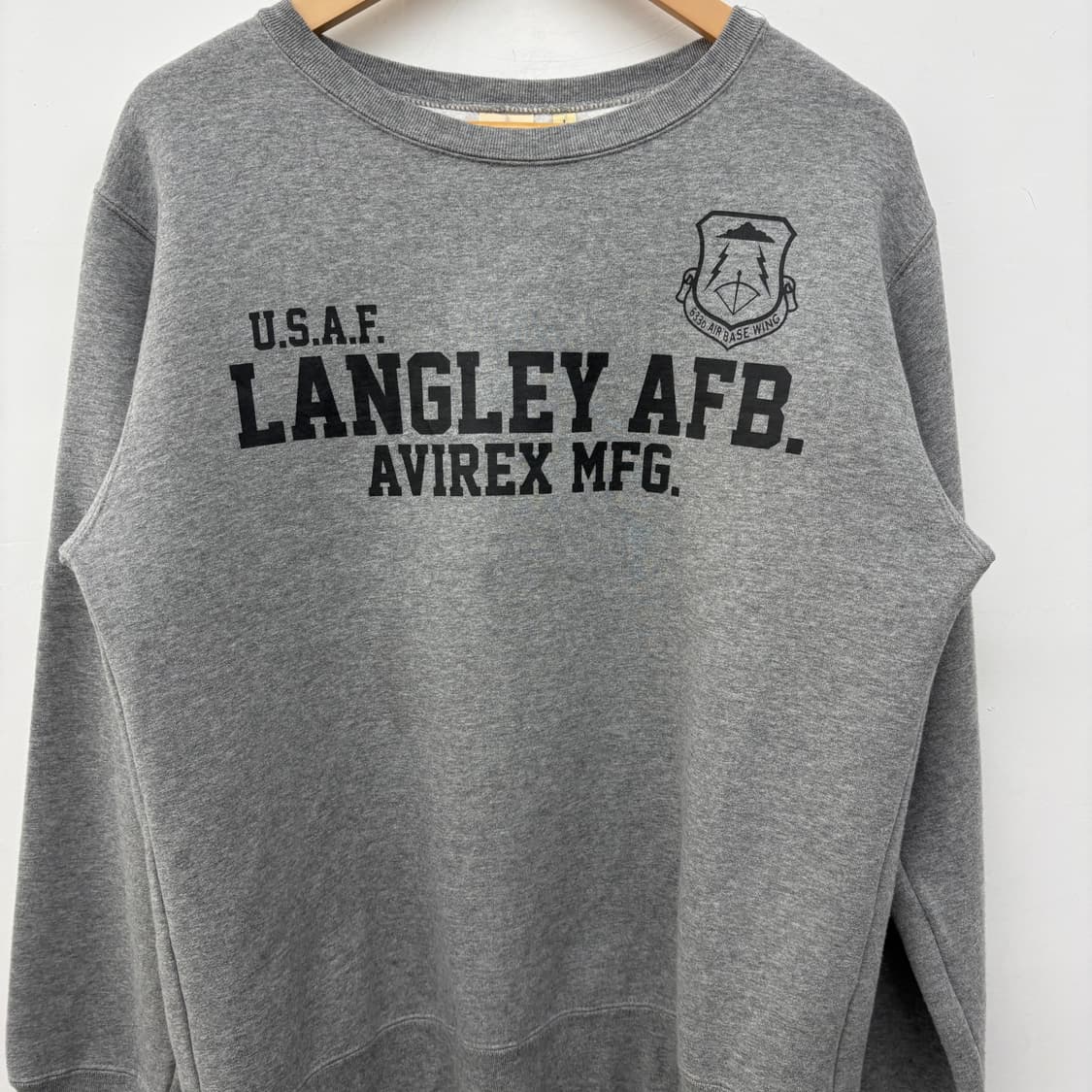 아비렉스 랭글리 맨투맨 티셔츠 그레이 남성 L 상품이미지2